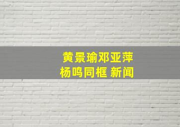 黄景瑜邓亚萍杨鸣同框 新闻